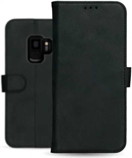 Rosso Deluxe Samsung Galaxy S9 Hoesje Echt Leer Book Case Zwart afbeelding 14