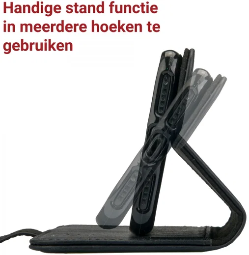 Rosso Deluxe Samsung Galaxy S9 Hoesje Echt Leer Book Case Zwart afbeelding 12