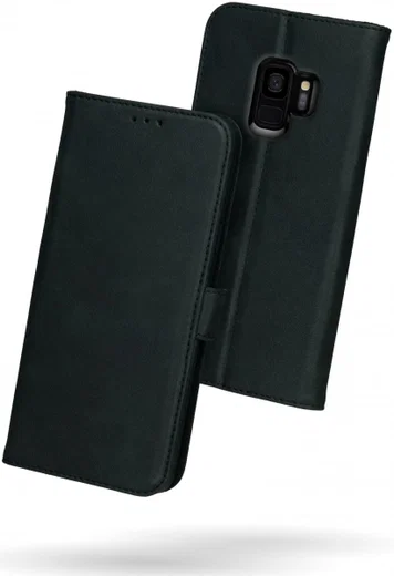 Rosso Deluxe Samsung Galaxy S9 Hoesje Echt Leer Book Case Zwart afbeelding 5