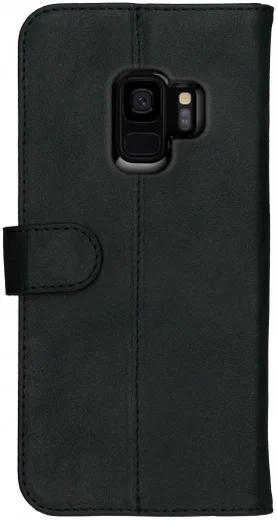 Rosso Deluxe Samsung Galaxy S9 Hoesje Echt Leer Book Case Zwart afbeelding 6