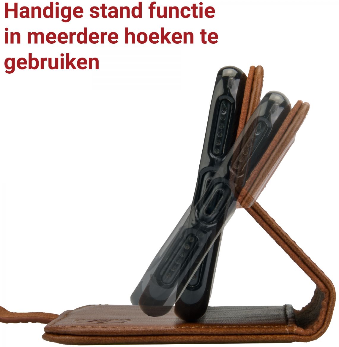 Rosso Deluxe Samsung Galaxy S9 Hoesje Echt Leer Book Case Bruin afbeelding 11