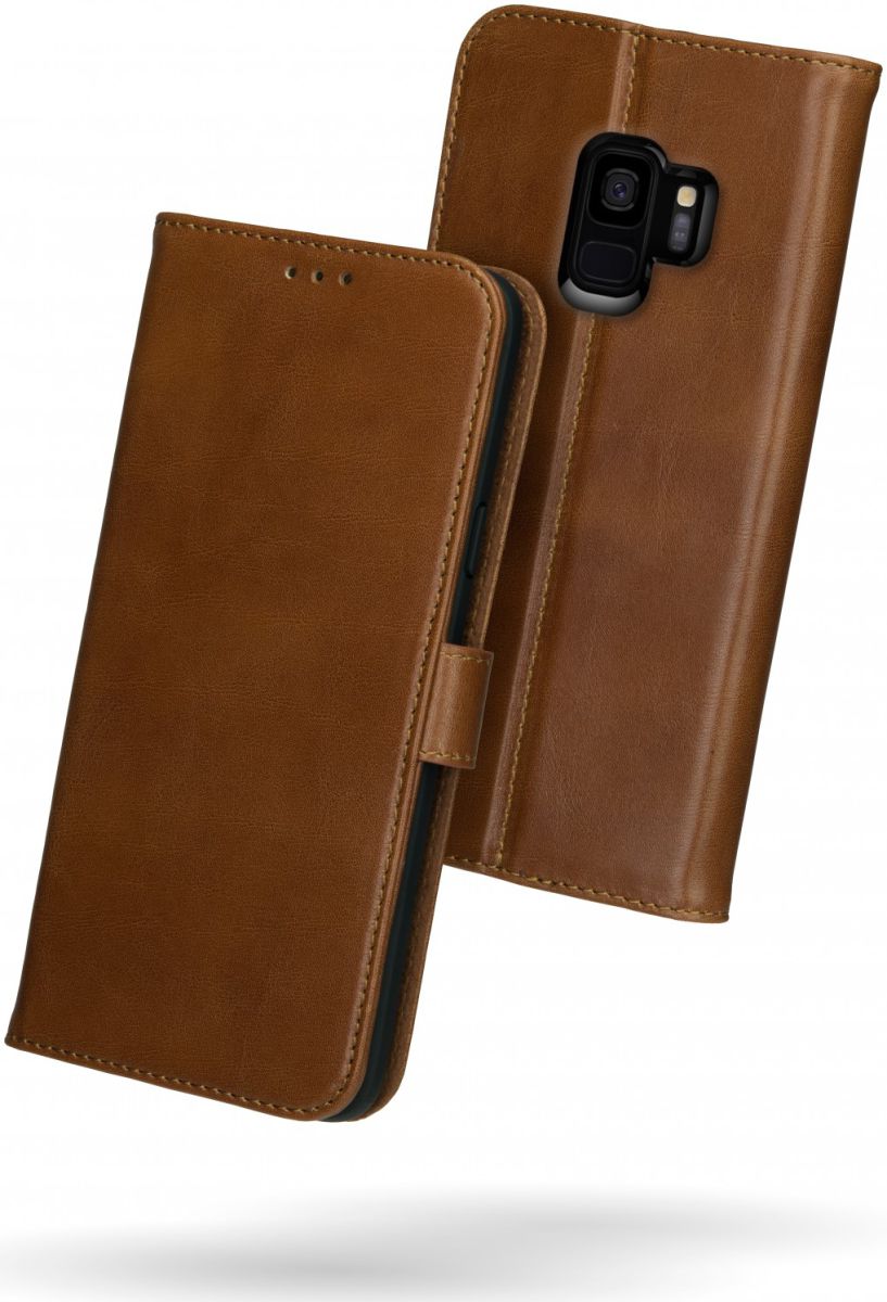 Rosso Deluxe Samsung Galaxy S9 Hoesje Echt Leer Book Case Bruin afbeelding 5