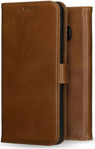 Rosso Deluxe Samsung Galaxy S9 Plus Hoesje Echt Leer Book Case Bruin afbeelding 6