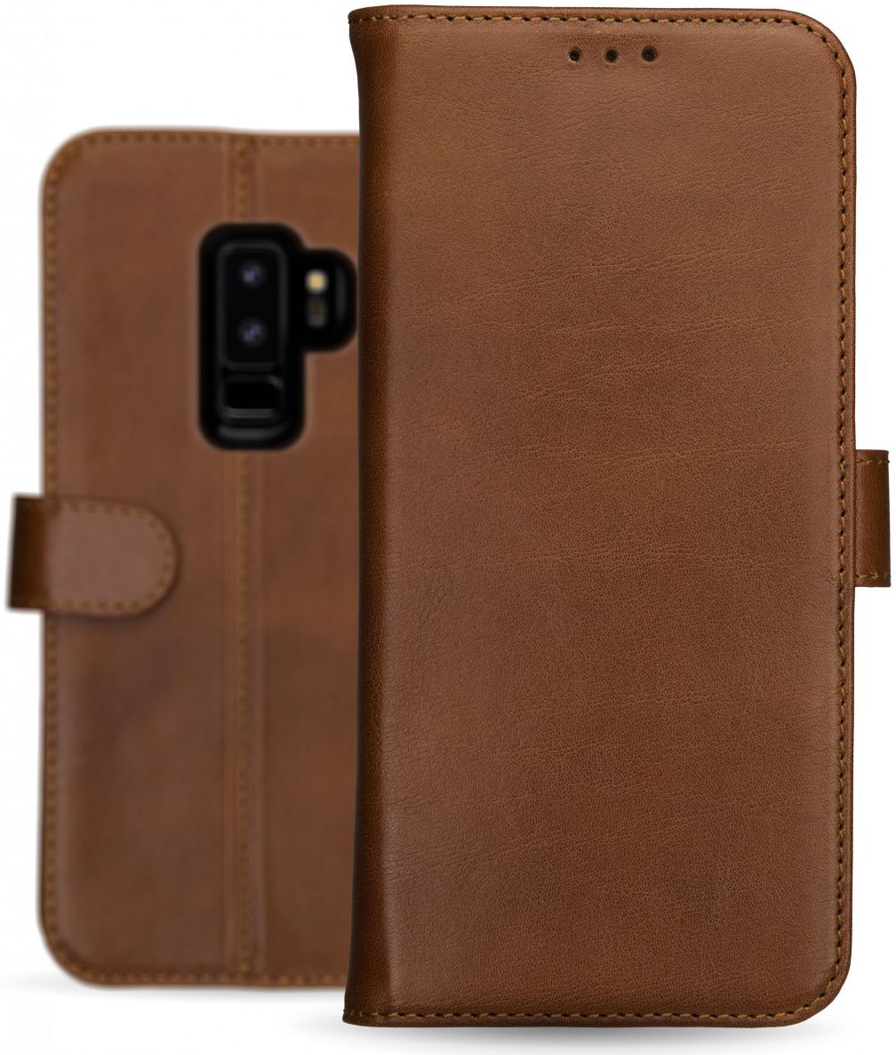 Rosso Deluxe Samsung Galaxy S9 Plus Hoesje Echt Leer Book Case Bruin afbeelding 11
