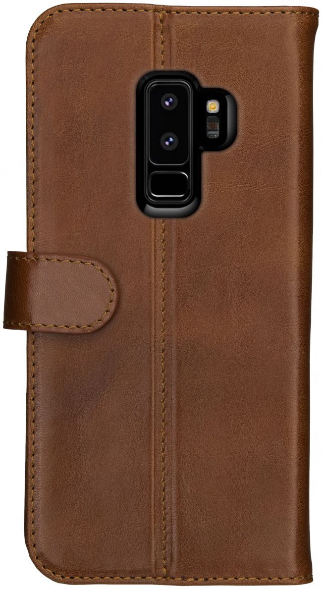 Rosso Deluxe Samsung Galaxy S9 Plus Hoesje Echt Leer Book Case Bruin afbeelding 4