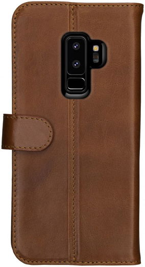Rosso Deluxe Samsung Galaxy S9 Plus Hoesje Echt Leer Book Case Bruin afbeelding 4