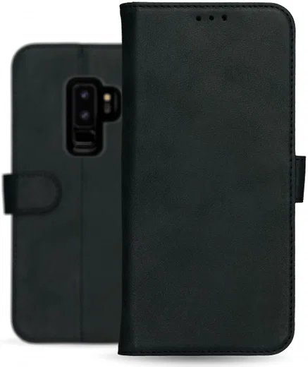 Rosso Deluxe Samsung Galaxy S9 Plus Hoesje Echt Leer Book Case Zwart afbeelding 13