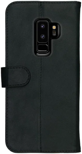 Rosso Deluxe Samsung Galaxy S9 Plus Hoesje Echt Leer Book Case Zwart afbeelding 5