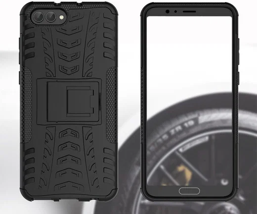 Honor View 10 Hybride Kickstand Hoesje Zwart afbeelding 12