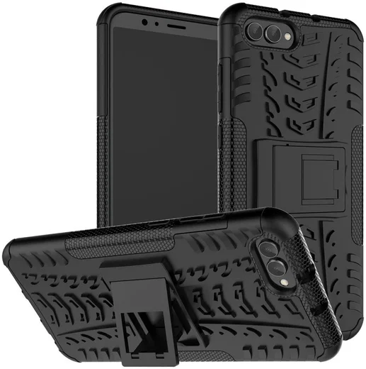Honor View 10 Hybride Kickstand Hoesje Zwart afbeelding 13