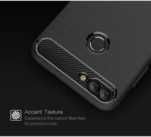 Huawei P Smart Geborsteld TPU Hoesje Zwart afbeelding 8