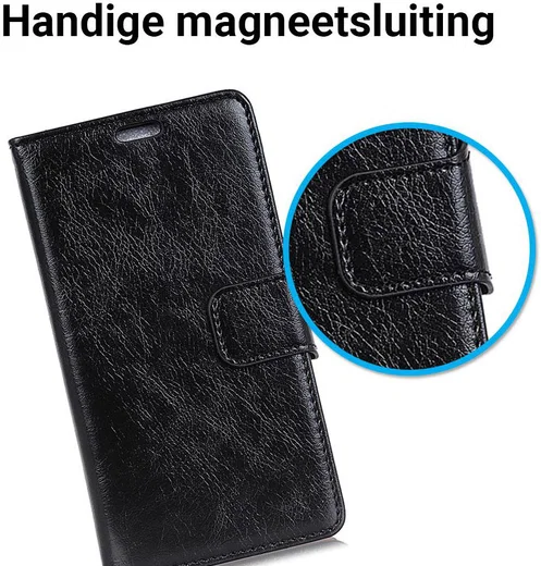 Samsung Galaxy S9 Lederen Portemonnee Hoesje Zwart afbeelding 4