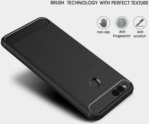 Honor 7X Geborsteld TPU Hoesje Zwart afbeelding 5