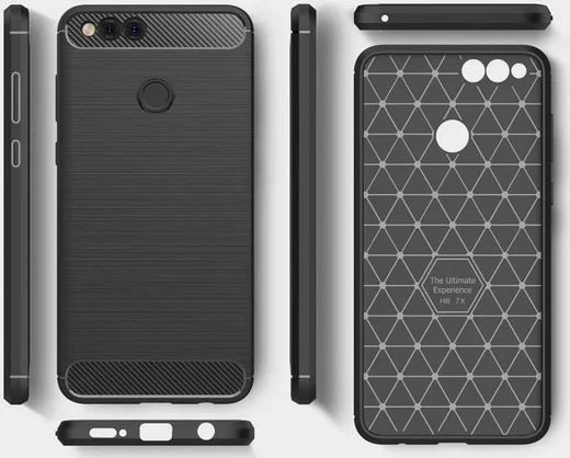 Honor 7X Geborsteld TPU Hoesje Zwart afbeelding 7