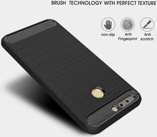 Honor 8 Pro Geborsteld TPU Hoesje Zwart afbeelding 5
