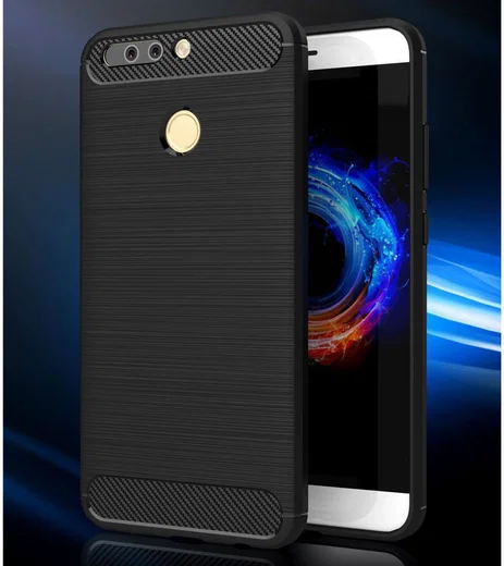 Honor 8 Pro Geborsteld TPU Hoesje Zwart afbeelding 8