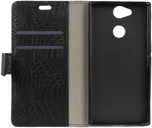 Sony Xperia XA2 Flip Hoesje met Standaard Zwart afbeelding 2