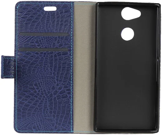 Sony Xperia XA2 Flip Hoesje met Standaard Donker Blauw afbeelding 2