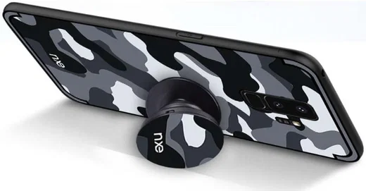 Samsung Galaxy S9 Hybride Hoesje met Camouflage Grijs afbeelding 3