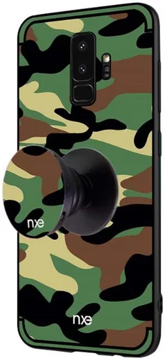 Samsung Galaxy S9 Hybride Hoesje met Camouflage Groen afbeelding 2