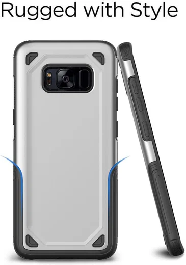Samsung Galaxy S8 Hybride Rugged Armor Zilver afbeelding 3
