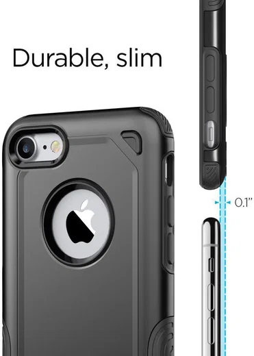 Apple iPhone 8 / 7 Hybride Rugged Armor - Zwart afbeelding 9