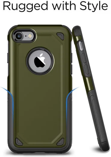 Apple iPhone 8 / 7 Hybride Rugged Armor - Leger Groen afbeelding 4