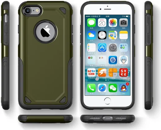 Apple iPhone 8 / 7 Hybride Rugged Armor - Leger Groen afbeelding 7
