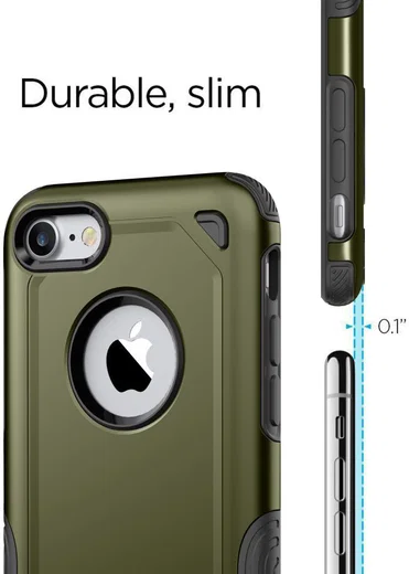 Apple iPhone 8 / 7 Hybride Rugged Armor - Leger Groen afbeelding 9