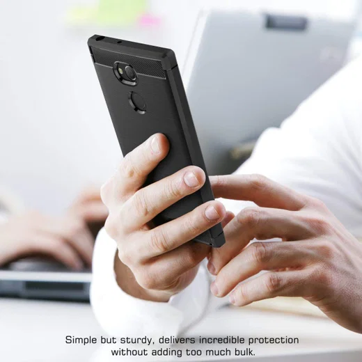 Sony Xperia XA2 Geborsteld TPU Hoesje Zwart afbeelding 5