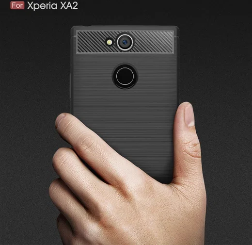 Sony Xperia XA2 Geborsteld TPU Hoesje Zwart afbeelding 13