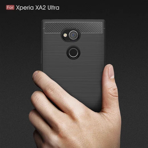 Sony Xperia XA2 Ultra Geborsteld TPU Hoesje Zwart afbeelding 9