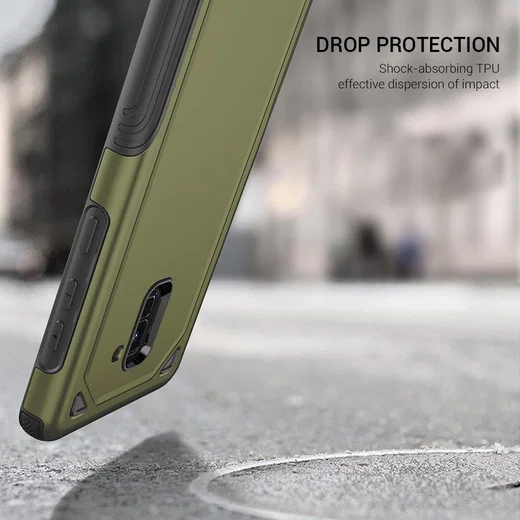 Samsung Galaxy A8 (2018) Hybride Rugged Armor Hoesje Groen afbeelding 2