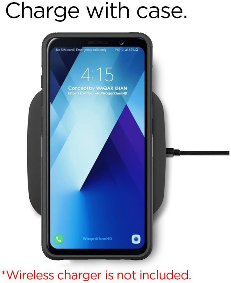 Samsung Galaxy A8 (2018) Hybride Rugged Armor Hoesje Donker Blauw afbeelding 3