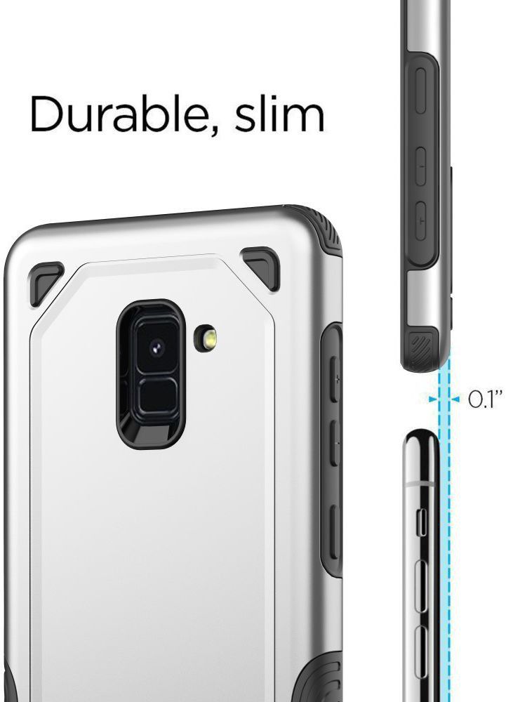 Samsung Galaxy A8 (2018) Hybride Rugged Armor Hoesje Donker Blauw afbeelding 7