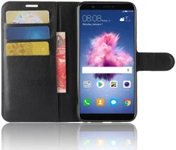 Huawei P Smart Hoesje met Kaarthouder Zwart afbeelding