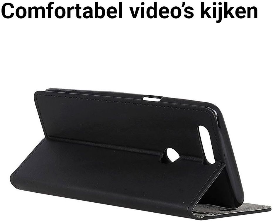 Huawei P Smart Hoesje met Kaarthouder Zwart afbeelding 2