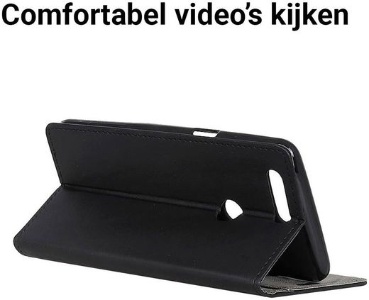 Huawei P Smart Hoesje met Kaarthouder Zwart afbeelding 2