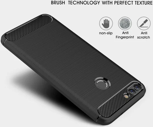 Huawei P Smart Geborsteld TPU Hoesje Blauw afbeelding 6