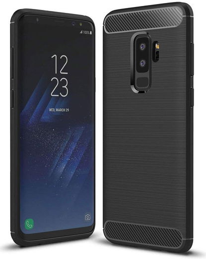Samsung Galaxy S9 Plus Geborsteld TPU Hoesje Zwart afbeelding 1