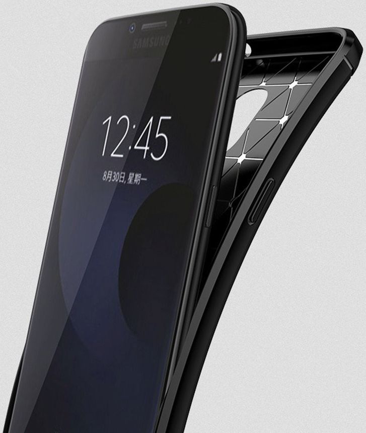 Samsung Galaxy S9 Plus Geborsteld TPU Hoesje Zwart afbeelding 2