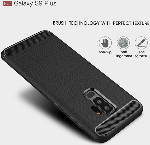 Samsung Galaxy S9 Plus Geborsteld TPU Hoesje Zwart afbeelding 5