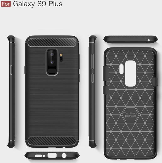 Samsung Galaxy S9 Plus Geborsteld TPU Hoesje Zwart afbeelding 7