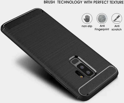 Samsung Galaxy S9 Plus Geborsteld TPU Hoesje Blauw afbeelding 4