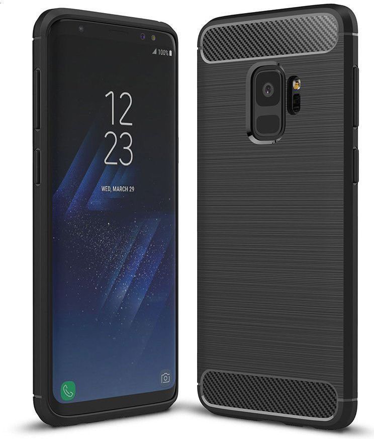 Samsung Galaxy S9 Geborsteld TPU Hoesje Zwart afbeelding 2