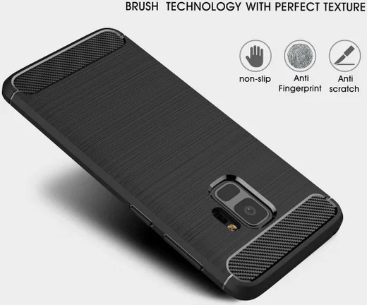 Samsung Galaxy S9 Geborsteld TPU Hoesje Zwart afbeelding 7