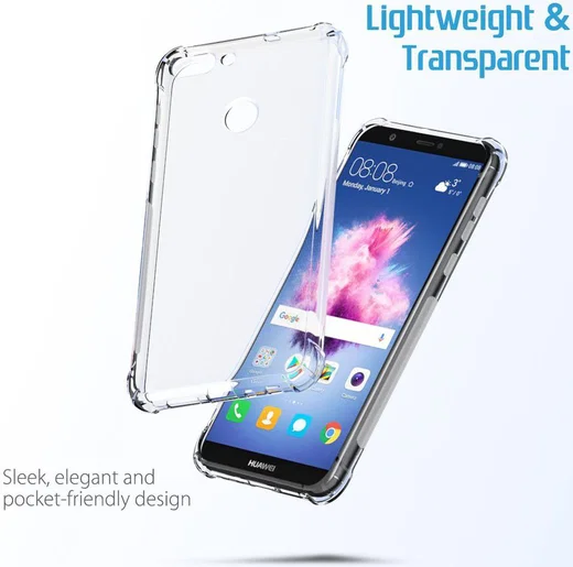 Huawei P Smart Schokbestendig TPU Hoesje Transparant afbeelding 11