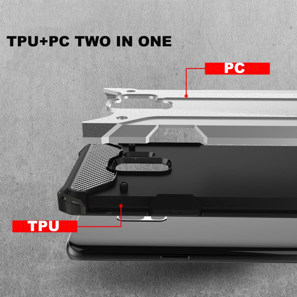 Samsung Galaxy S9 Hoesje Shock Proof Hybride Backcover Zwart afbeelding 9