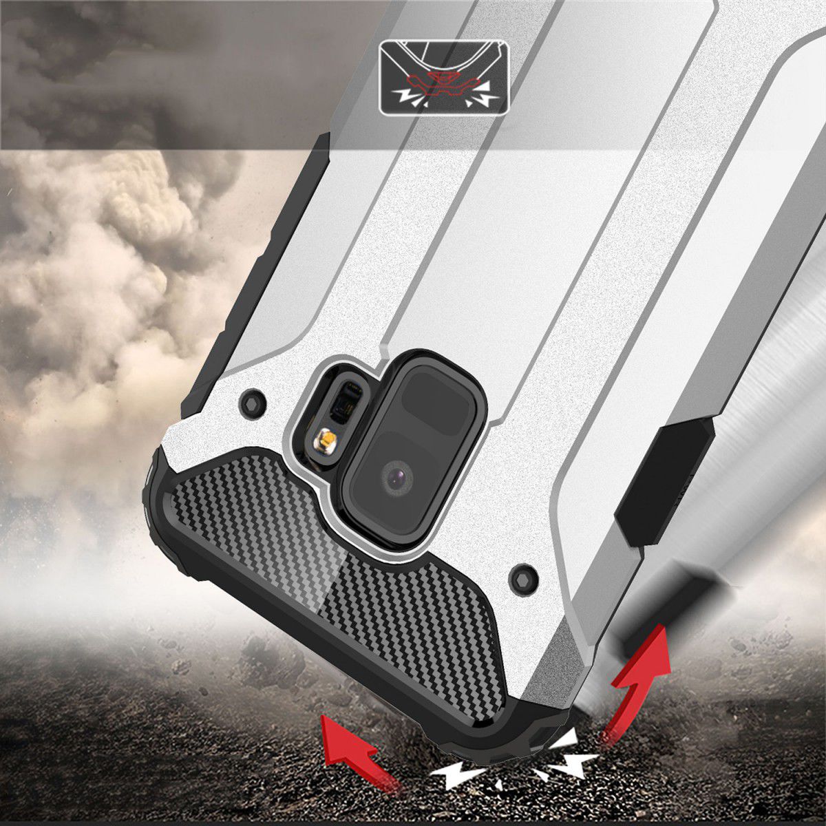 Samsung Galaxy S9 Hoesje Shock Proof Hybride Backcover Zwart afbeelding 11