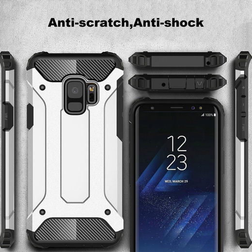 Samsung Galaxy S9 Hoesje Shock Proof Hybride Backcover Zwart afbeelding 12